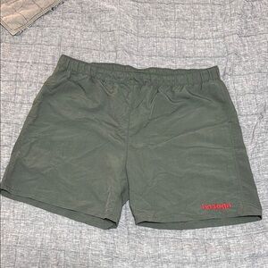 Bodega Green Athletic walk Shorts with Elastic Waistband and Mid-Thigh Length